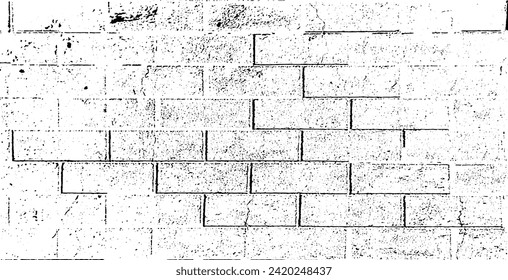 Old brick wall texture. Grunge Urban Background Vector. Distressed Grainy Grungy Overlay Effect. Vector Illustration. EPS 10.