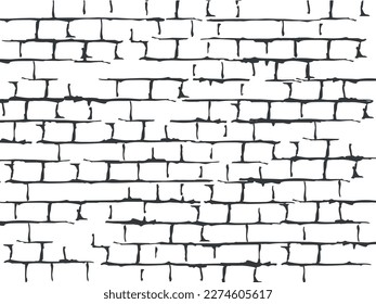 Old brick wall vector background.