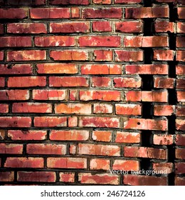old brick wall, vector grunge background