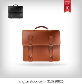 old briefcase. vintage vector illustration.