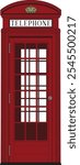 Old British Red Telephone booth vector
