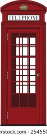 Vetor de cabine de telefone vermelho britânico antigo