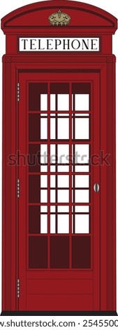 Old British Red Telephone booth vector
