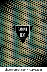 Old Bronze, Old Copper Minimal Cover Template. Jewelry or Craft Ads Poster Design. Festive Sparkling New Year Party or Christmas Celebration Background. Halftone Minimal Cover. Rich, VIP Luxury Design