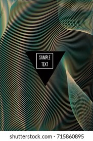 Old Bronze, Old Copper Minimal Cover Template. Jewelry or Craft Ads Poster Design. Festive Sparkling New Year Party or Christmas Celebration Background. Halftone Minimal Cover. Rich, VIP Luxury Design