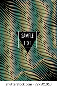 Old Bronze, Old Copper Minimal Cover Template. Jewelry or Craft Ads Poster Design. Festive Sparkling New Year Party or Christmas Celebration Background. Halftone Minimal Cover. Rich, VIP Luxury Design