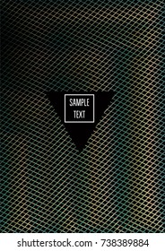 Old Bronze, Old Copper Minimal Cover Template. Jewelry or Craft Ads Poster Design. Festive Sparkling New Year Party or Christmas Celebration Background. Halftone Minimal Cover. Rich, VIP Luxury Design