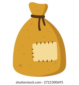 saco marrom velho com pontos design de modelo de ilustração de vetor de cor plana