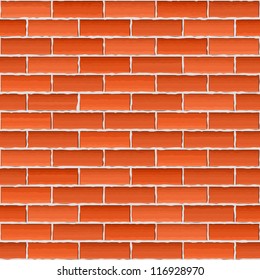 Old brown brick wall, seamless background, vector eps10 illustration