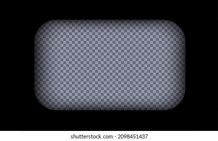 Old brown cinematic frame on a transparent background. Vintage video or photo tape. 3d realistic screen in retro style. Antique slide filmstrip template. Vector card illustration.