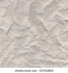 Old brown crumpled paper vector texture with wrinkles