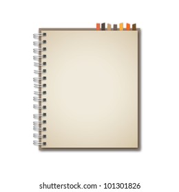 Old Brown Notebook Vector