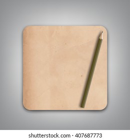 Old Brown Paper and Pencil Vector