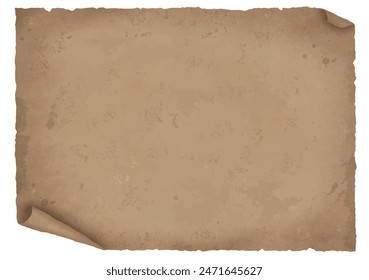Old brown paper with rolled edges