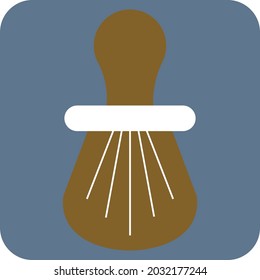 Old brown shaving brush, illustration, vector, on a white background.