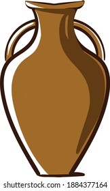 Old brown vase,illustration,vector on white background