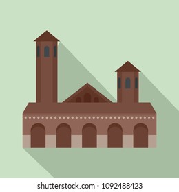 Old building icon. Flat illustration of old building vector icon for web design
