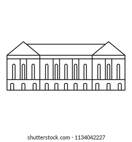 Old building icon. Outline illustration of old building vector icon for web design isolated on white background