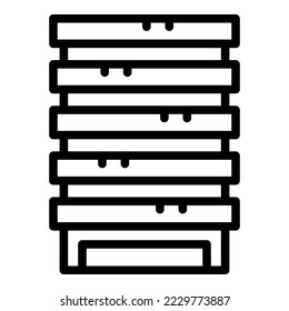 Vector de contorno de icono de construcción antiguo. Localizar el paisaje urbano. Viajes de África