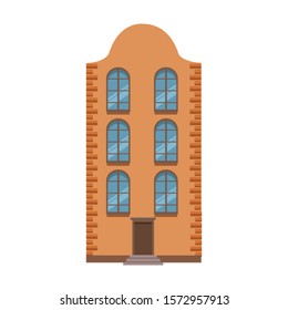 old building icon over white background, vector illustration