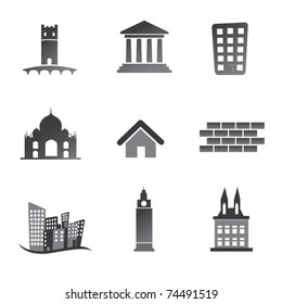 Old building icon set