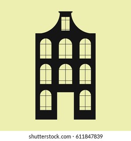 old building icon vector