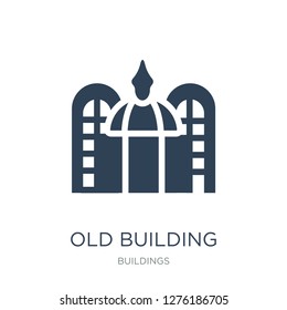 old building icon vector on white background, old building trendy filled icons from Buildings collection, old building vector illustration