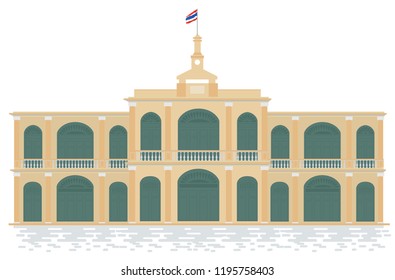 Old building in Thailand, vector illustration