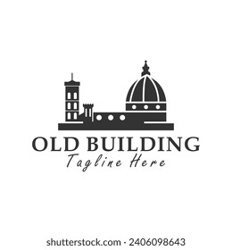 old building vector illustration logo design