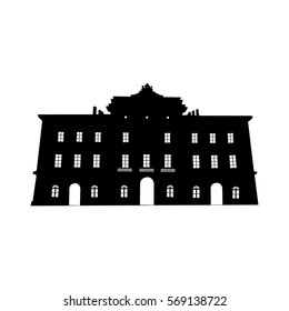 Old Building Vector Silhouette