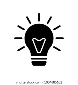 old bulb with light. simple single icon