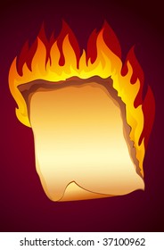 Old burning paper
