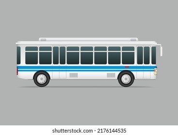 Old Bus Side View Isolated