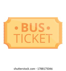 Old bus ticket icon. Cartoon of old bus ticket vector icon for web design isolated on white background