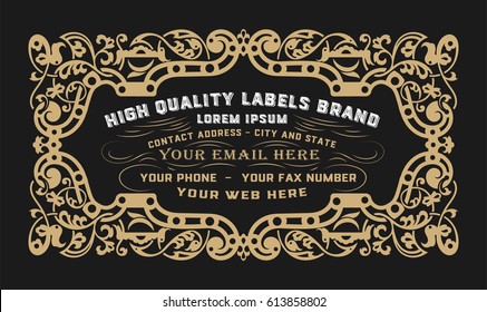 Old business card with floral frame