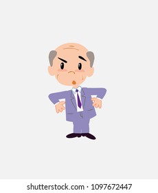 Old businessman with an expression of unpleasant surprise.