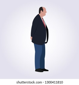 Old businessman. Flat style vector character illustration isolated on white background