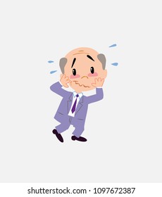 Old businessman pleasantly surprised.