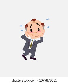 Old businessman pleasantly surprised.