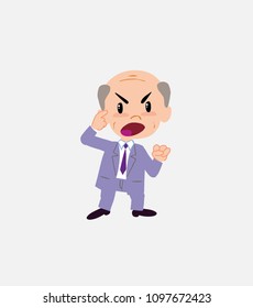 Old Businessman Screams Angry Aggressive Attitude Stock Vector (Royalty ...