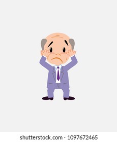 Old businessman , surprised.