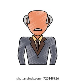 old businessman vector illustration