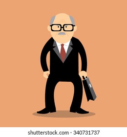 Old Businessman-vector