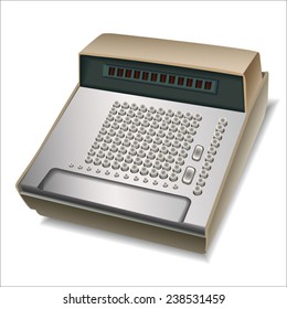 Old calculator isolated on white.Vector.