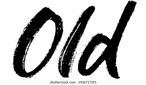 old calligraphy typography hand write brush pen draw black text keyword 