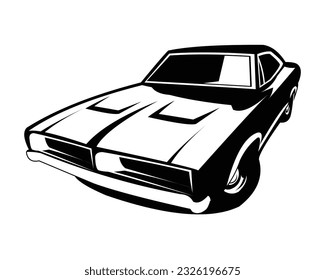 old camaro car logo. isolated white background view from front. Best for badge, emblem, icon, sticker design, vintage car industry. available in eps 10.