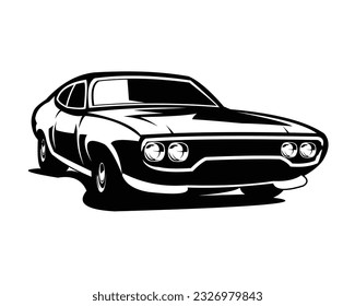 old camaro car logo. silhouette vector. isolated white background view from front. Best for logo, badge, emblem, icon, design sticker, vintage car industry. available in eps 10. svg