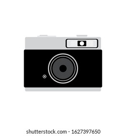 old camera with black and silver color. vector illustration EPS 10