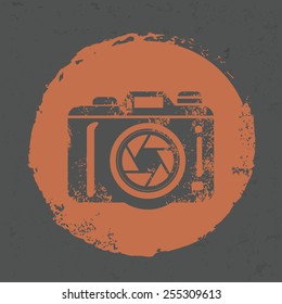 Old camera design on grunge background, grunge vector