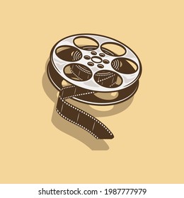 Old Camera Cliché, Film, Cinema, Movie, Illustration, Vector, Icon